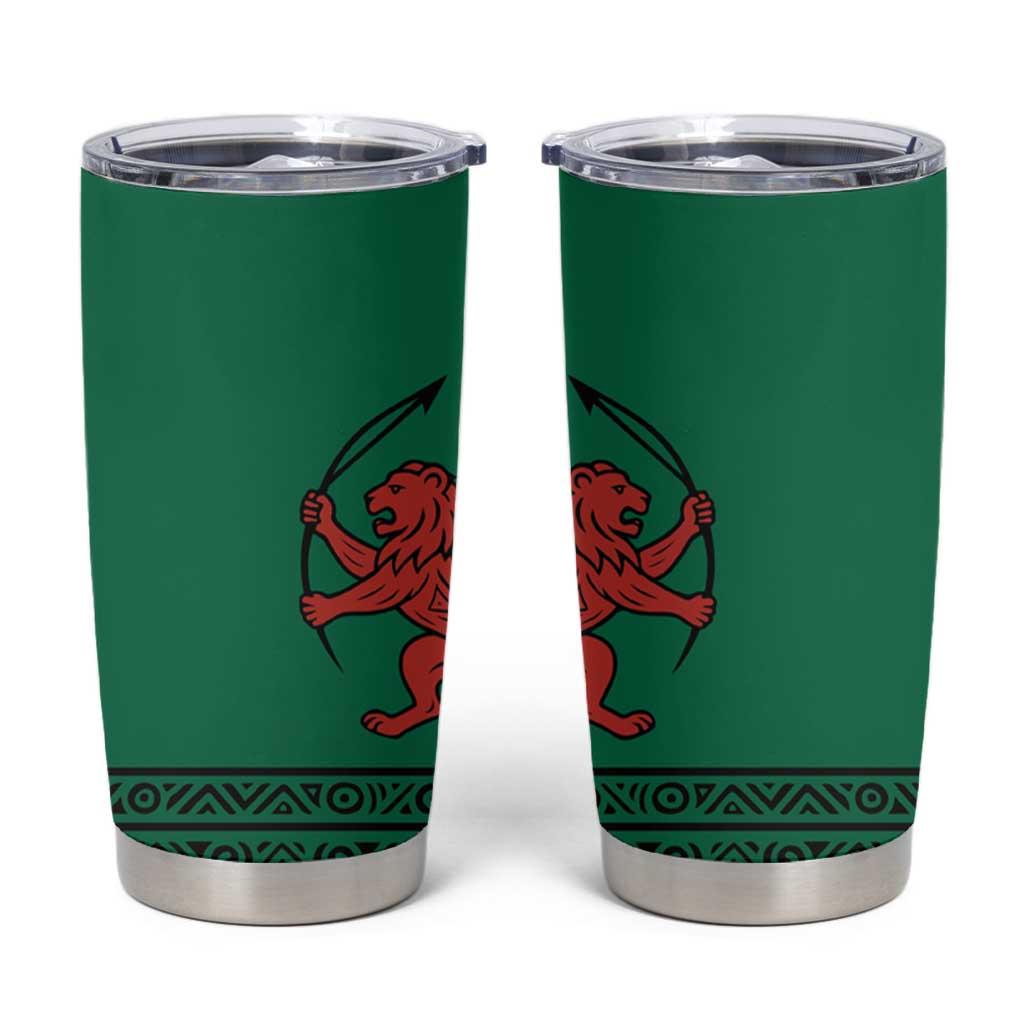 Togo Tumbler Cup with Red Twin Lions and Travail Liberté Patrie Slogan