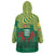 Togo Wearable Blanket Hoodie with Red Twin Lions and Travail Liberté Patrie Slogan