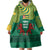 Togo Wearable Blanket Hoodie with Red Twin Lions and Travail Liberté Patrie Slogan