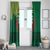 Togo Window Curtain with Red Twin Lions and Travail Liberté Patrie Slogan