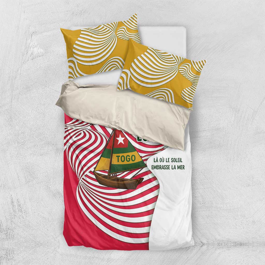 Lome Togo Bedding Set with Sailboat and Sunset – Where the Sun Kisses the Sea