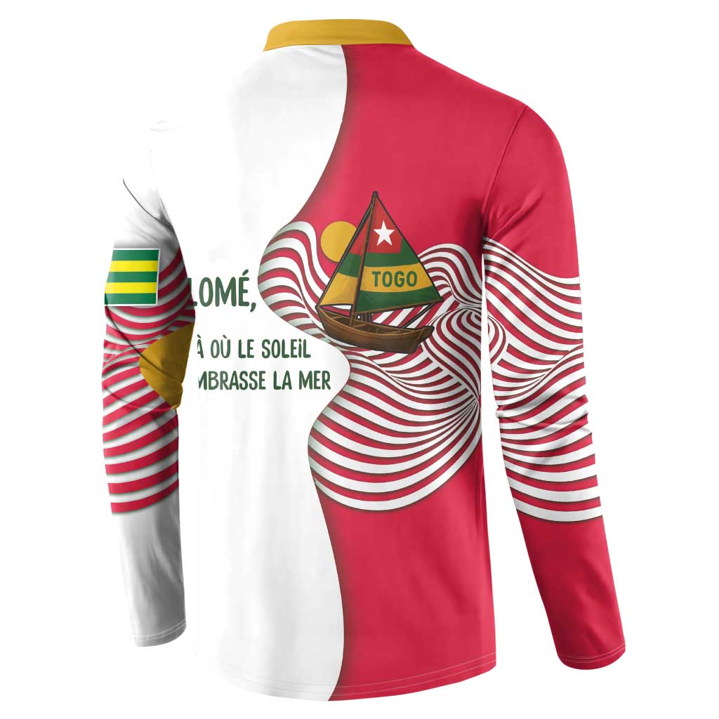 Lome Togo Button Sweatshirt with Sailboat and Sunset – Where the Sun Kisses the Sea