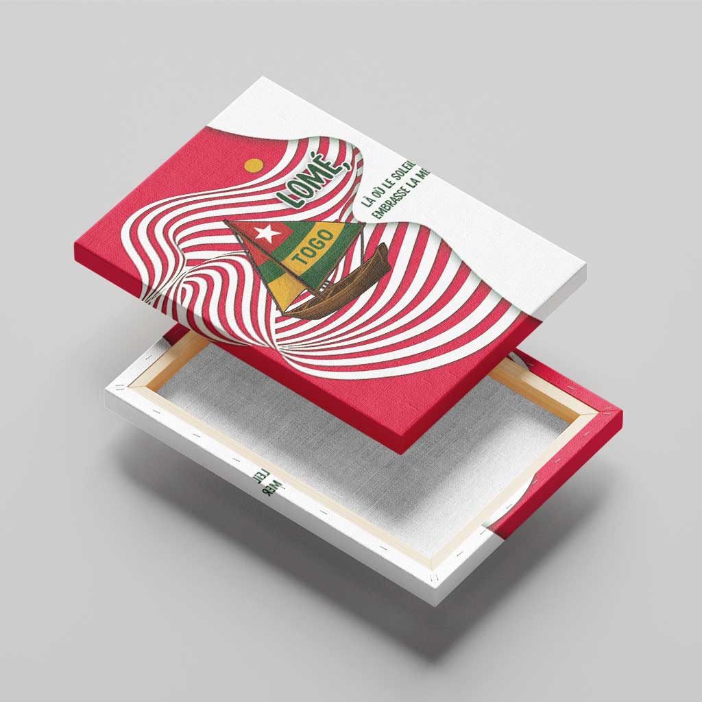 Lome Togo Canvas Wall Art with Sailboat and Sunset – Where the Sun Kisses the Sea