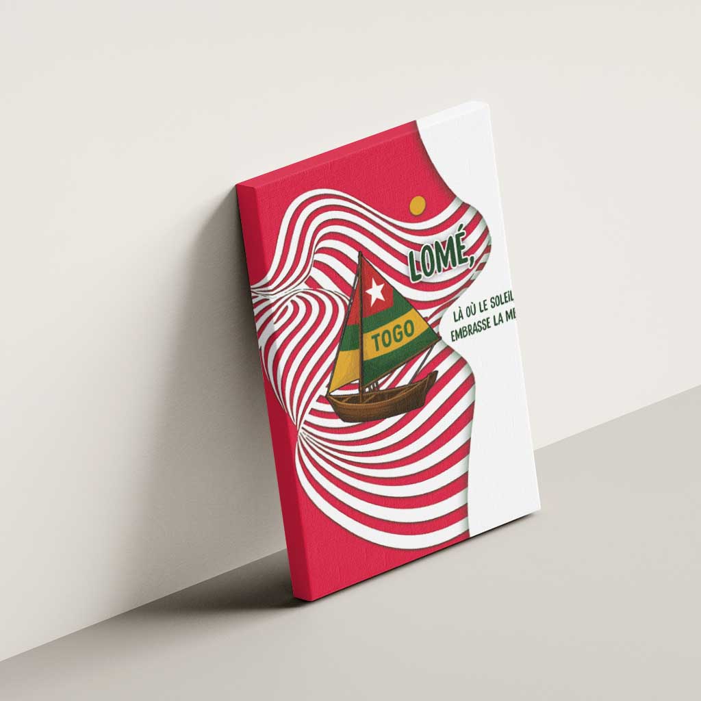 Lome Togo Canvas Wall Art with Sailboat and Sunset – Where the Sun Kisses the Sea