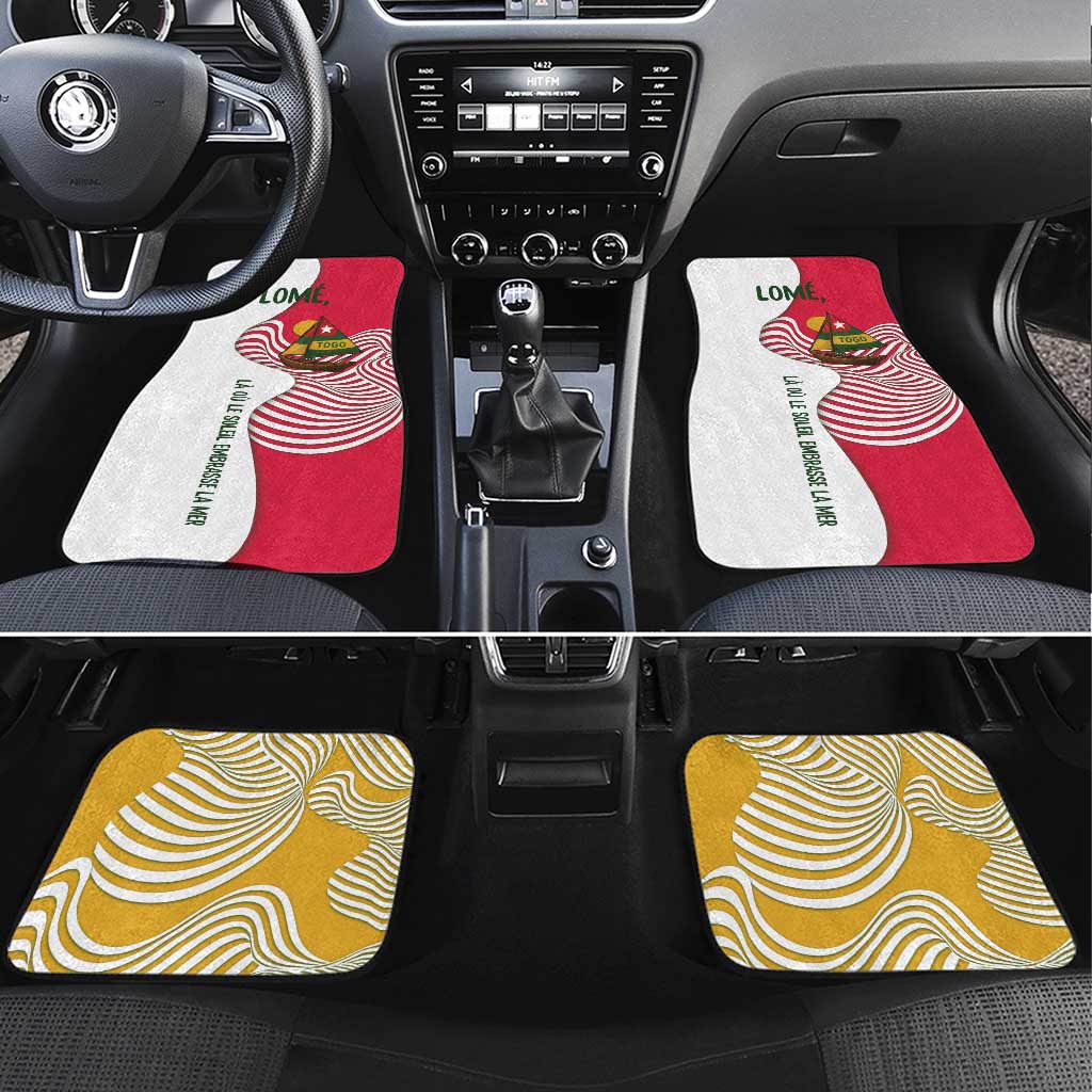 Lome Togo Car Mats with Sailboat and Sunset – Where the Sun Kisses the Sea