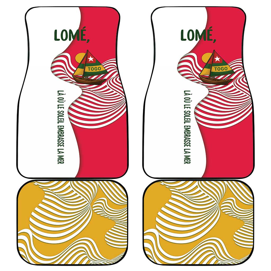 Lome Togo Car Mats with Sailboat and Sunset – Where the Sun Kisses the Sea