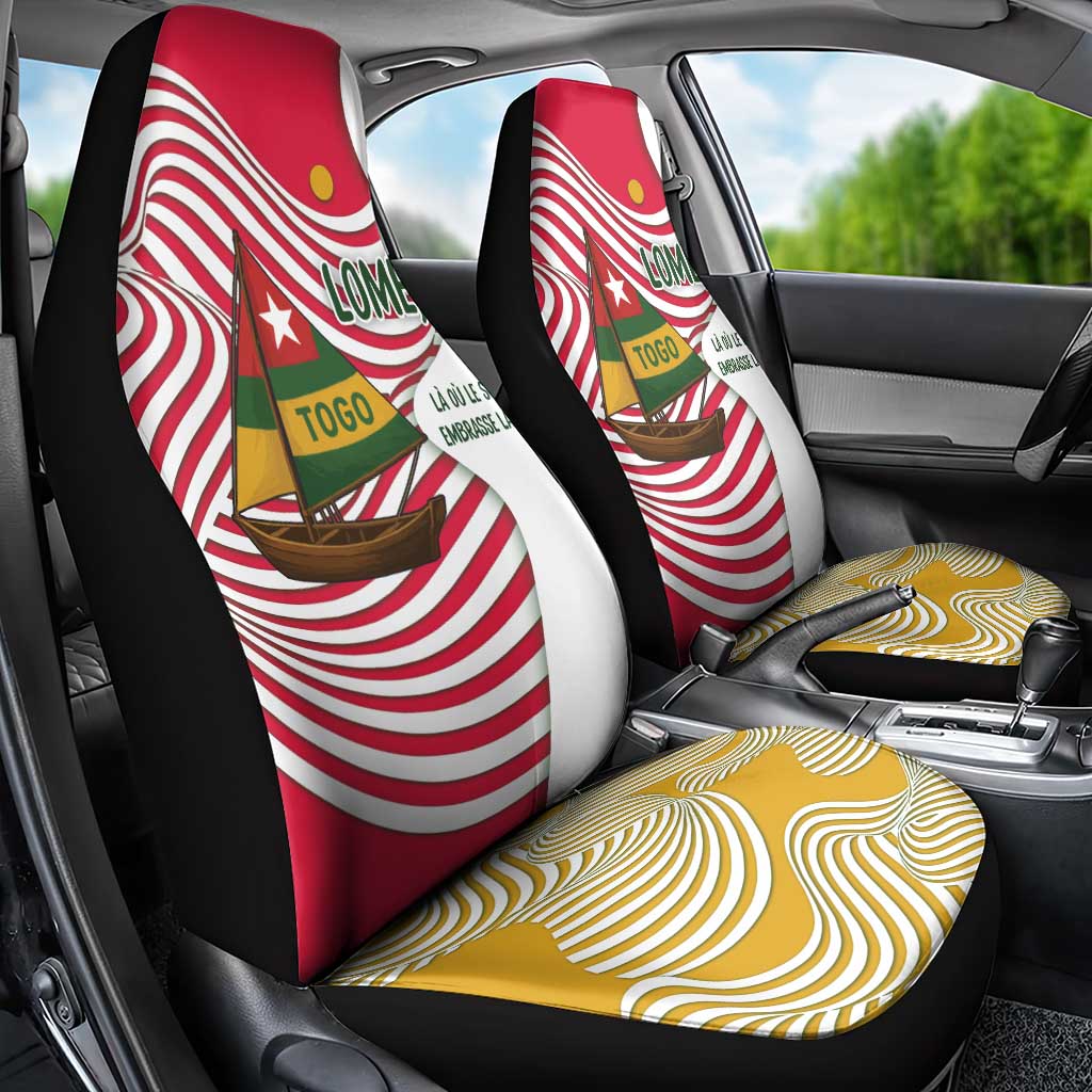 Lome Togo Car Seat Cover with Sailboat and Sunset – Where the Sun Kisses the Sea