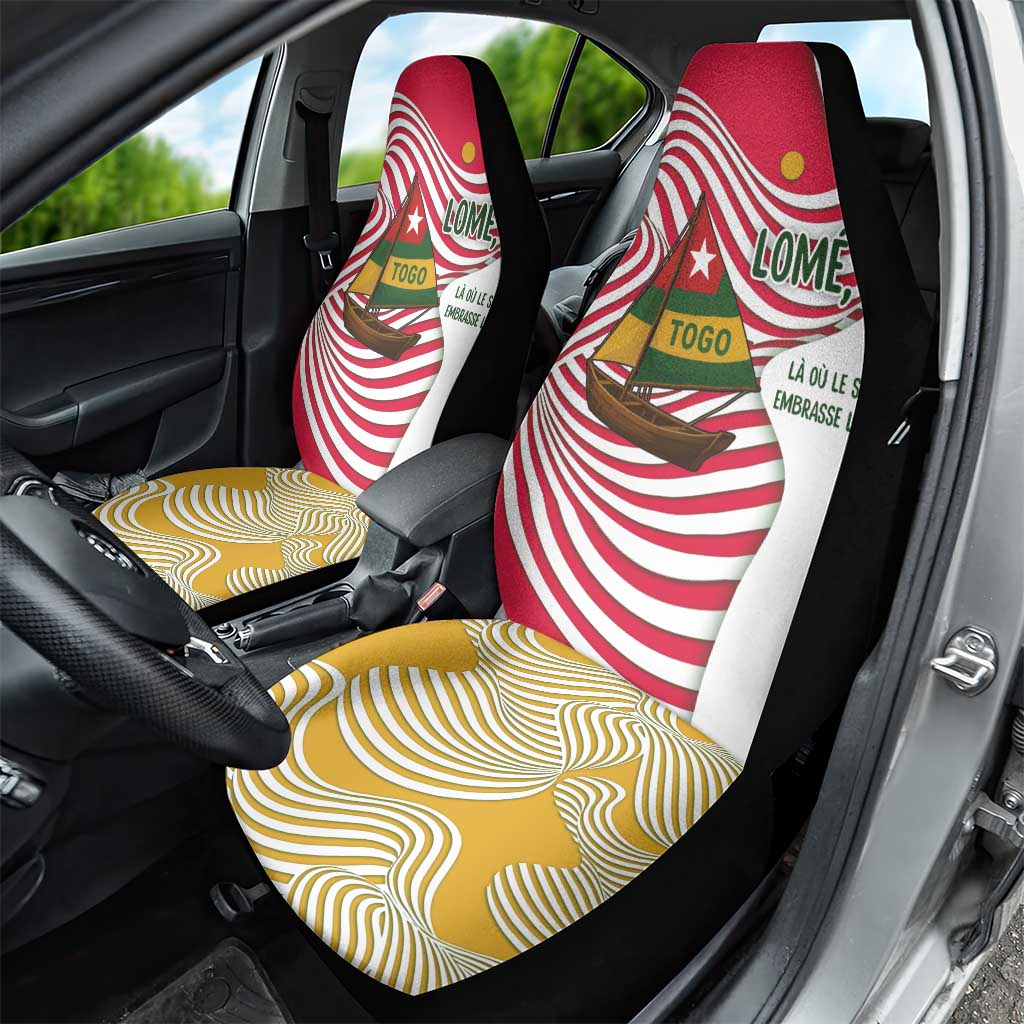 Lome Togo Car Seat Cover with Sailboat and Sunset – Where the Sun Kisses the Sea