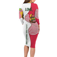 Lome Togo Family Matching Long Sleeve Bodycon Dress and Hawaiian Shirt with Sailboat and Sunset – Where the Sun Kisses the Sea