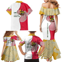 Lome Togo Family Matching Mermaid Dress and Hawaiian Shirt with Sailboat and Sunset – Where the Sun Kisses the Sea