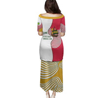 Lome Togo Family Matching Puletasi and Hawaiian Shirt with Sailboat and Sunset – Where the Sun Kisses the Sea