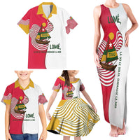 Lome Togo Family Matching Tank Maxi Dress and Hawaiian Shirt with Sailboat and Sunset – Where the Sun Kisses the Sea