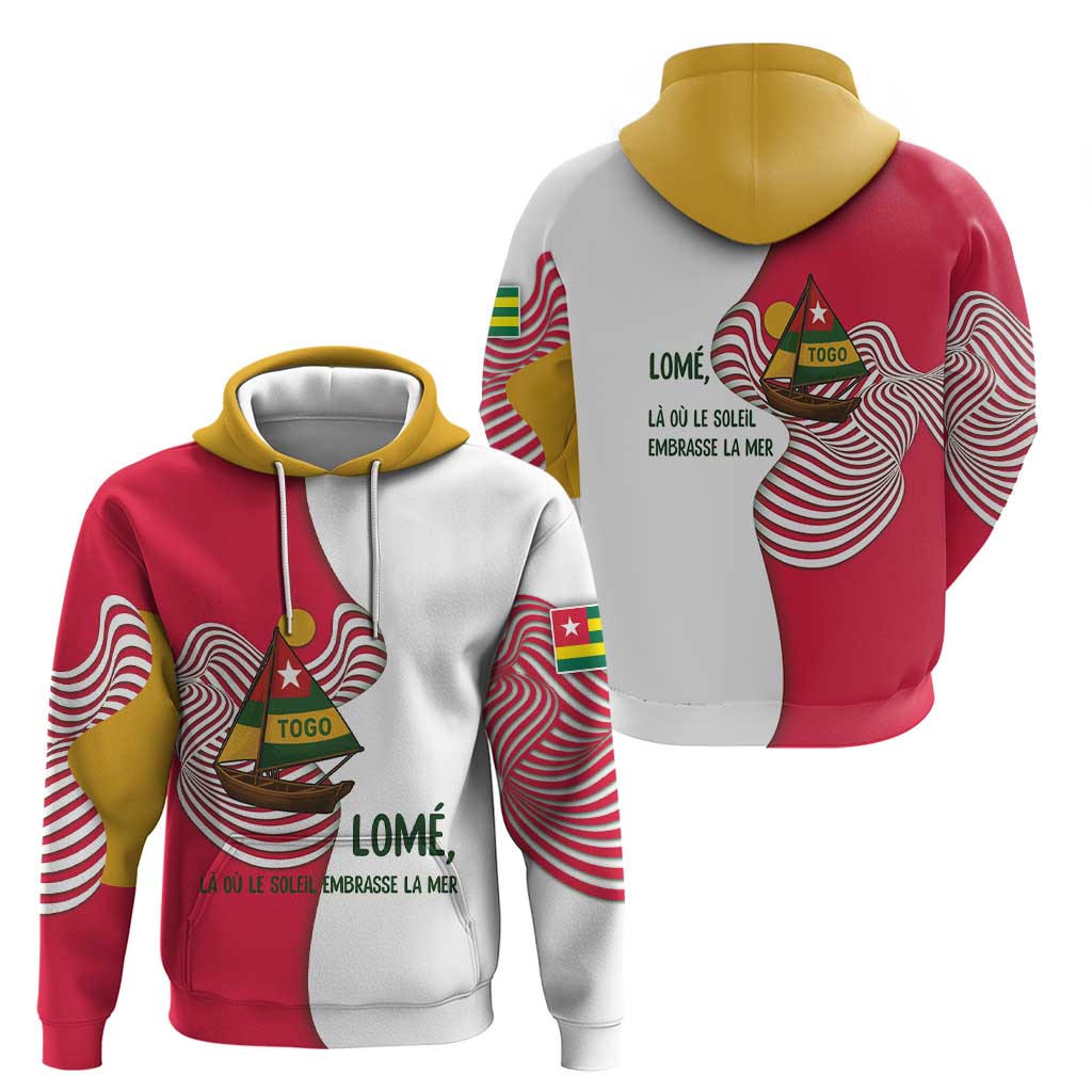 Lome Togo Hoodie with Sailboat and Sunset – Where the Sun Kisses the Sea