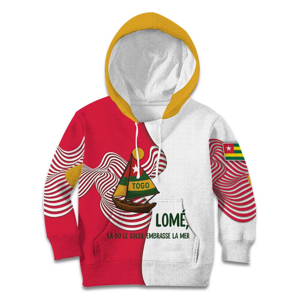 Lome Togo Kid Hoodie with Sailboat and Sunset – Where the Sun Kisses the Sea