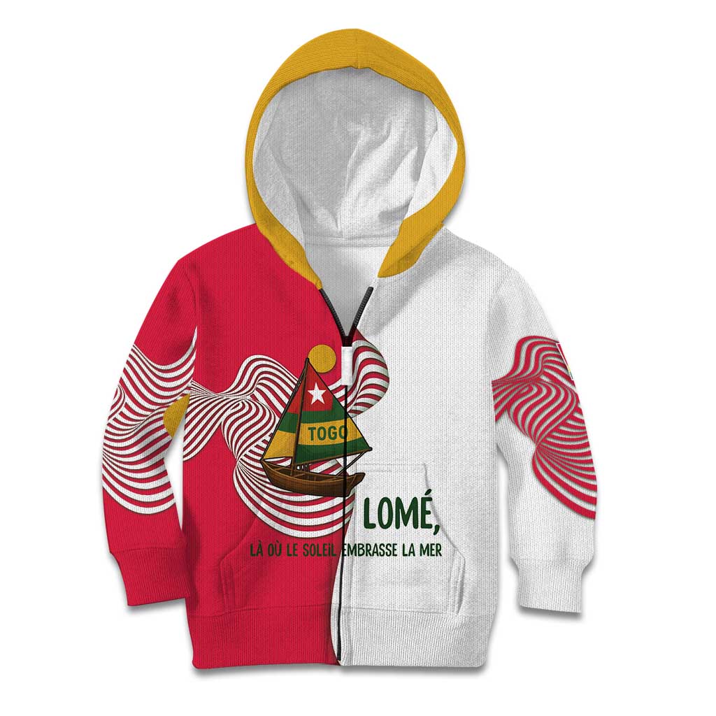 Lome Togo Kid Hoodie with Sailboat and Sunset – Where the Sun Kisses the Sea