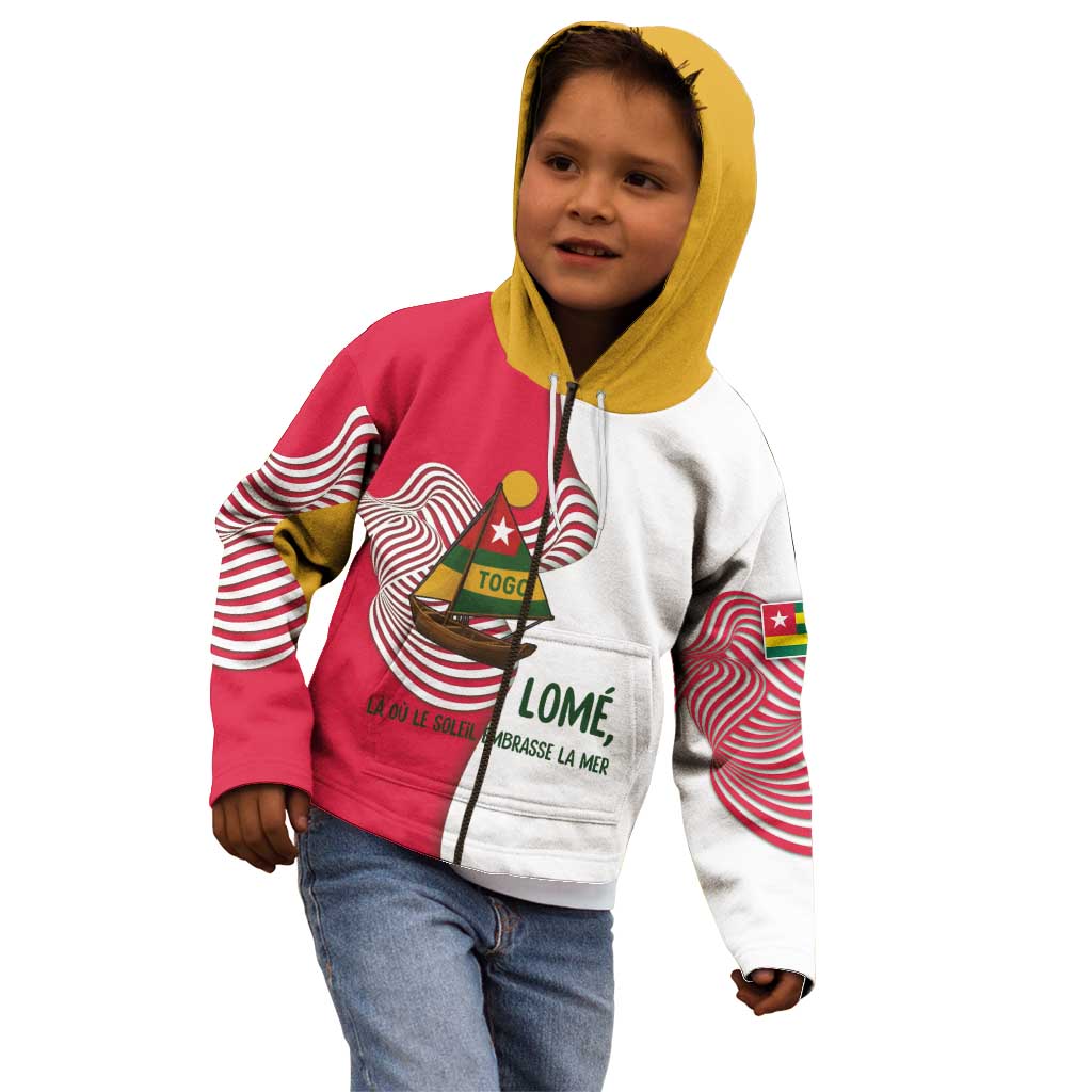 Lome Togo Kid Hoodie with Sailboat and Sunset – Where the Sun Kisses the Sea