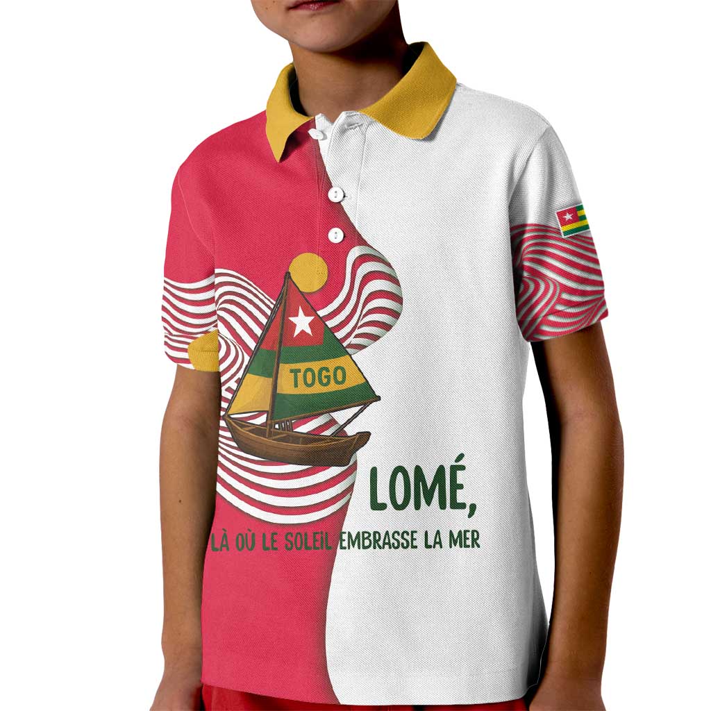 Lome Togo Kid Polo Shirt with Sailboat and Sunset – Where the Sun Kisses the Sea