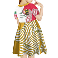 Lome Togo Kid Short Sleeve Dress with Sailboat and Sunset – Where the Sun Kisses the Sea