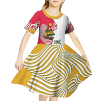 Lome Togo Kid Short Sleeve Dress with Sailboat and Sunset – Where the Sun Kisses the Sea
