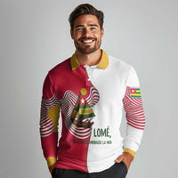 Lome Togo Long Sleeve Polo Shirt with Sailboat and Sunset – Where the Sun Kisses the Sea