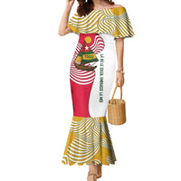 Lome Togo Mermaid Dress with Sailboat and Sunset – Where the Sun Kisses the Sea