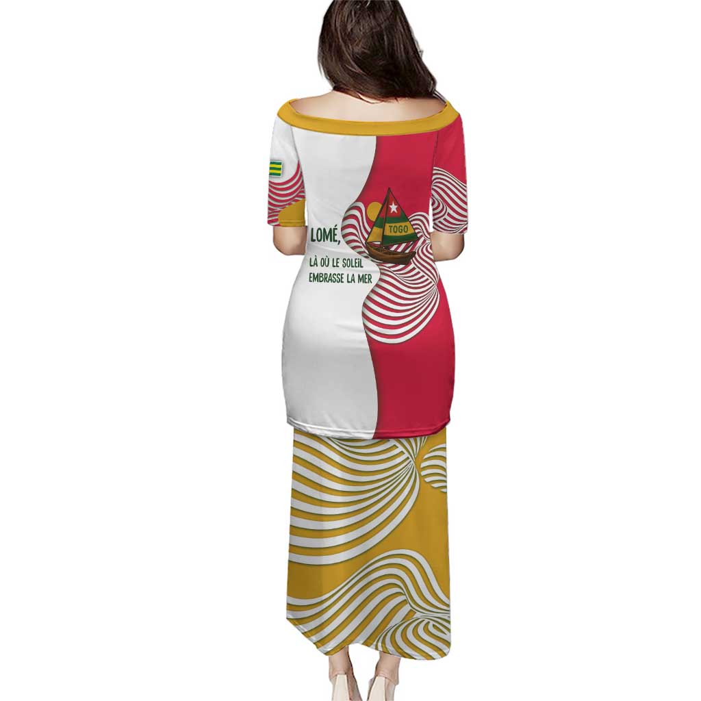 Lome Togo Puletasi with Sailboat and Sunset – Where the Sun Kisses the Sea