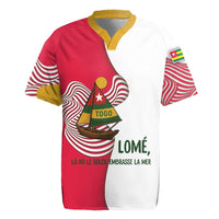 Lome Togo Rugby Jersey with Sailboat and Sunset – Where the Sun Kisses the Sea