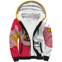 Lome Togo Sherpa Hoodie with Sailboat and Sunset – Where the Sun Kisses the Sea