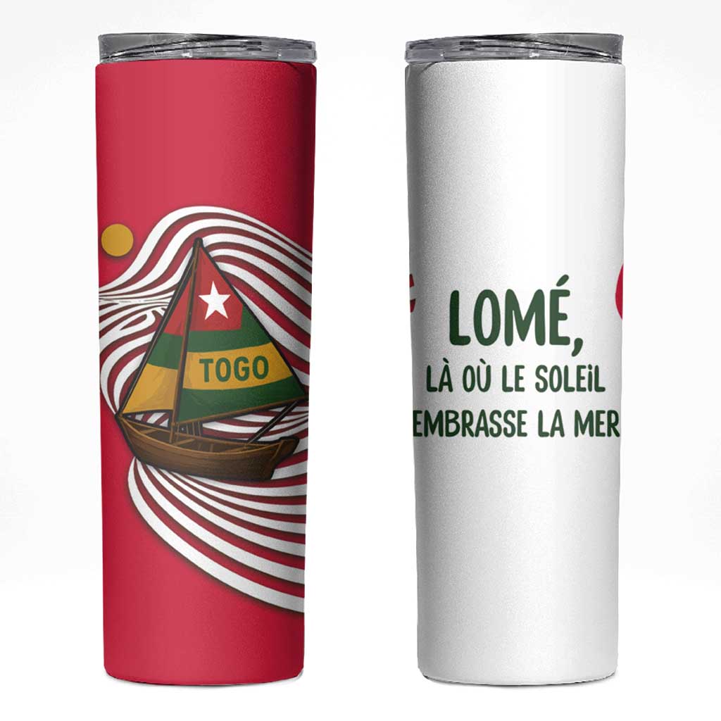 Lome Togo Skinny Tumbler with Sailboat and Sunset – Where the Sun Kisses the Sea