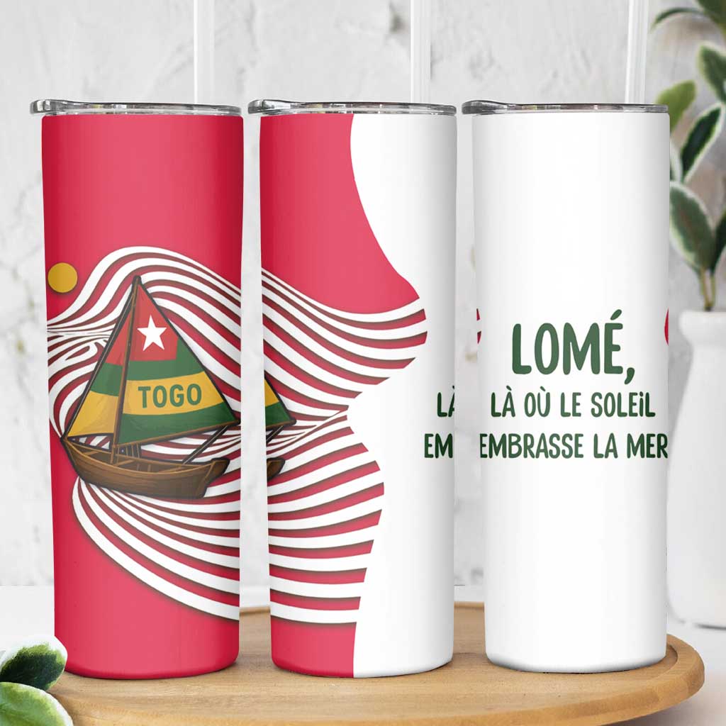 Lome Togo Skinny Tumbler with Sailboat and Sunset – Where the Sun Kisses the Sea