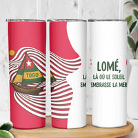 Lome Togo Skinny Tumbler with Sailboat and Sunset – Where the Sun Kisses the Sea