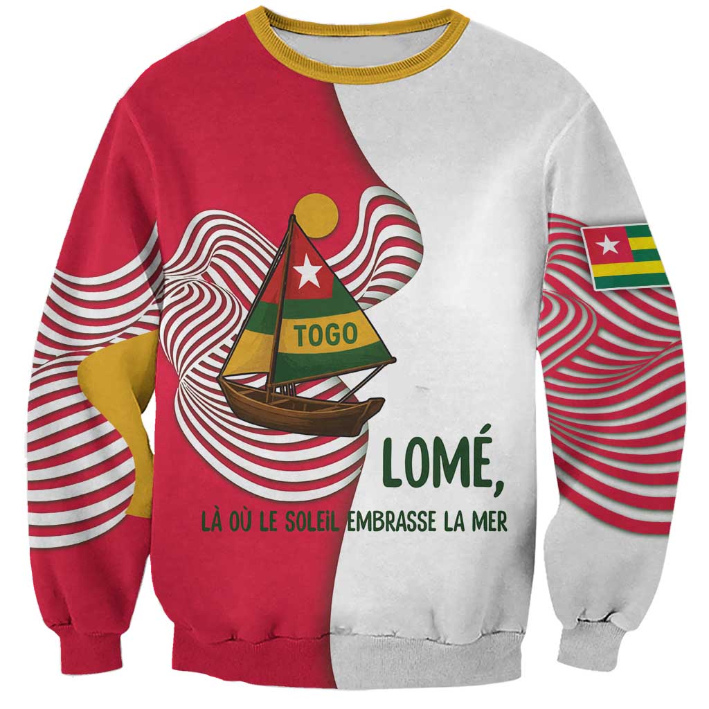 Lome Togo Sweatshirt with Sailboat and Sunset – Where the Sun Kisses the Sea