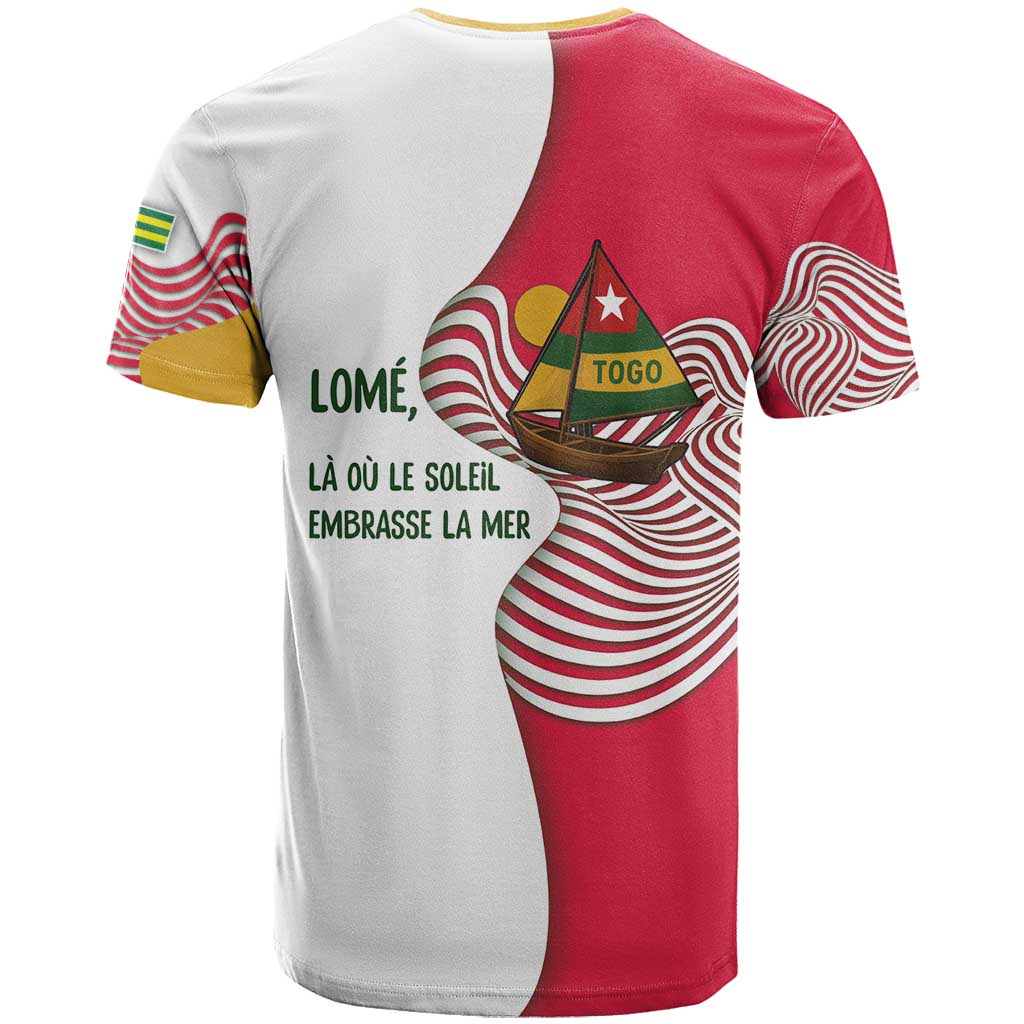Lome Togo T Shirt with Sailboat and Sunset – Where the Sun Kisses the Sea