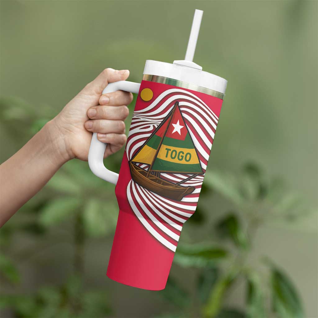 Lome Togo Tumbler With Handle with Sailboat and Sunset – Where the Sun Kisses the Sea