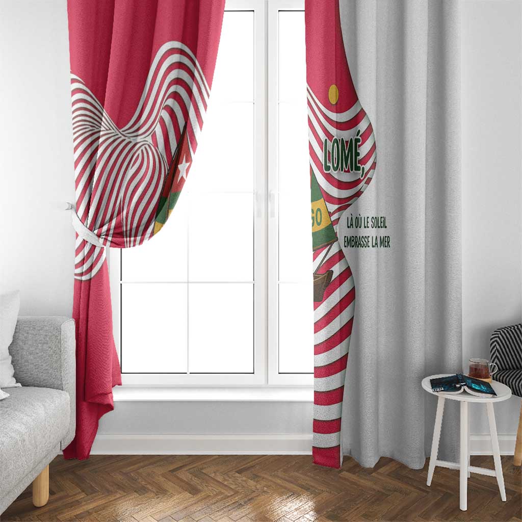 Lome Togo Window Curtain with Sailboat and Sunset – Where the Sun Kisses the Sea