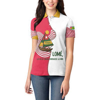 Lome Togo Women Polo Shirt with Sailboat and Sunset – Where the Sun Kisses the Sea