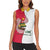 Lome Togo Women Sleeveless Polo Shirt with Sailboat and Sunset – Where the Sun Kisses the Sea
