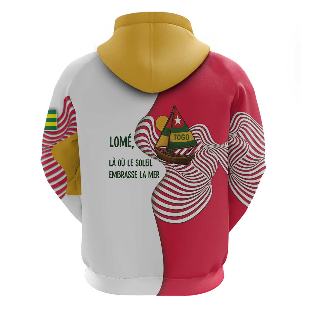 Lome Togo Zip Hoodie with Sailboat and Sunset – Where the Sun Kisses the Sea