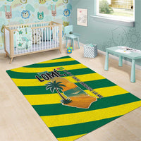 Lome Togo Sunset Area Rug with Palm Trees and Ocean Embrace Design