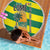 Lome Togo Sunset Beach Blanket with Palm Trees and Ocean Embrace Design