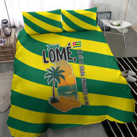 Lome Togo Sunset Bedding Set with Palm Trees and Ocean Embrace Design