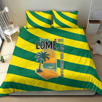 Lome Togo Sunset Bedding Set with Palm Trees and Ocean Embrace Design