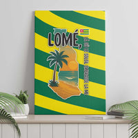 Lome Togo Sunset Canvas Wall Art with Palm Trees and Ocean Embrace Design