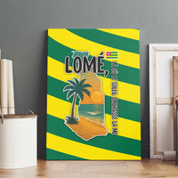 Lome Togo Sunset Canvas Wall Art with Palm Trees and Ocean Embrace Design