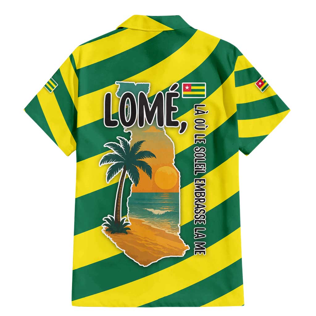 Lome Togo Sunset Family Matching Mermaid Dress and Hawaiian Shirt with Palm Trees and Ocean Embrace Design