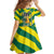 Lome Togo Sunset Family Matching Off The Shoulder Long Sleeve Dress and Hawaiian Shirt with Palm Trees and Ocean Embrace Design