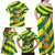 Lome Togo Sunset Family Matching Off Shoulder Maxi Dress and Hawaiian Shirt with Palm Trees and Ocean Embrace Design