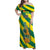 Lome Togo Sunset Family Matching Off Shoulder Maxi Dress and Hawaiian Shirt with Palm Trees and Ocean Embrace Design
