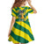 Lome Togo Sunset Family Matching Off Shoulder Short Dress and Hawaiian Shirt with Palm Trees and Ocean Embrace Design