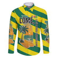 Lome Togo Sunset Family Matching Puletasi and Hawaiian Shirt with Palm Trees and Ocean Embrace Design